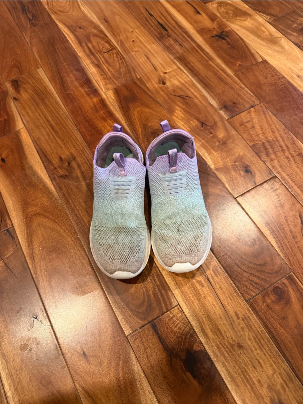 SKETCHERS size 5 Kids Slip-On Knit Sneakers in Pastel Gradient